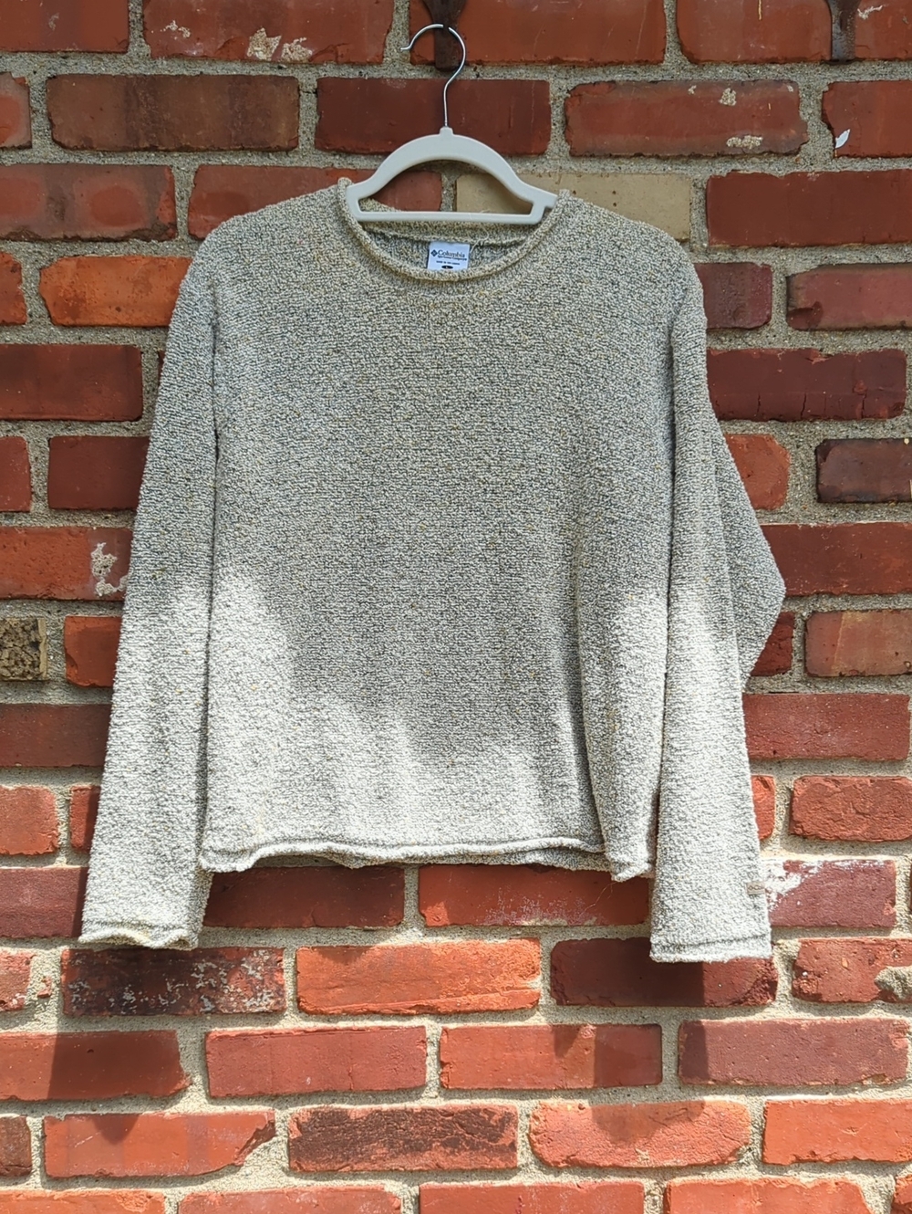 Columbia Women's Cream Heathered Crew with Yellow Fleck